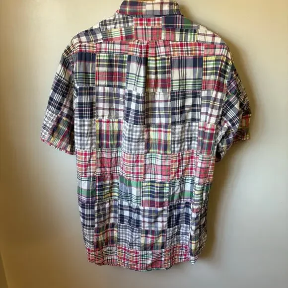 Polo Ralph Lauren Patchwork Madras Short Sleeve Button Down Blake Shirt - Picture 3 of 4